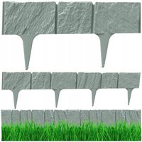 PALISADA OGRODOWA 390 cm Szeroka Kamień Obrzeże trawnikowe ogrodowe SZARA