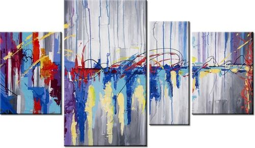 120CM 70 OBRAZ 4 ELEM ABSTRAKCYJNY WODOSPAD ŚCIENNY na Arena.pl