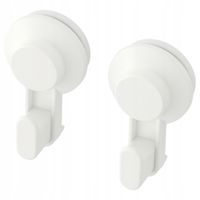 IKEA TISKEN Wieszak z przyssawką, biały 2 sztuki w komplecie
