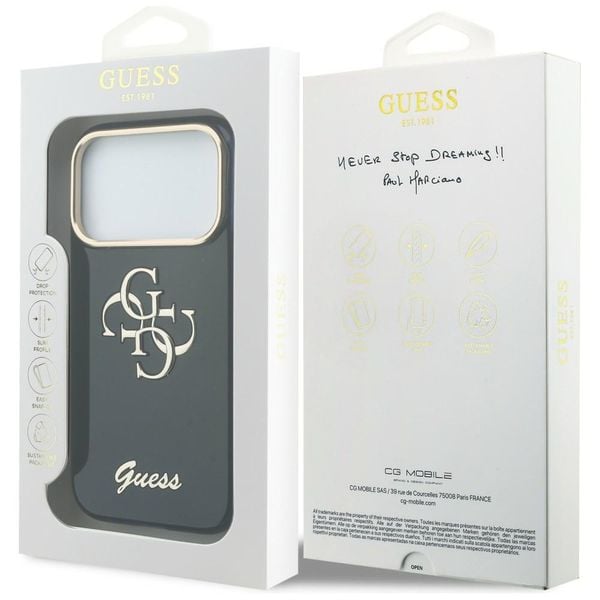 etui guess iml 4g script metal do iphone 17 pro niebieski zdjęcie 8