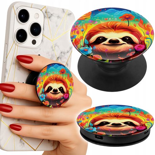 Uchwyt do telefonu Popsocket na palce/stojak KOLOROWE LENIWIEC ZWIERZĘTA na Arena.pl