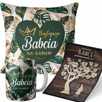 ZESTAW PODUSZKA + KUBEK PREZENT NA DZIEŃ BABCI GRATIS PLAKAT PODZIĘKOWANIE