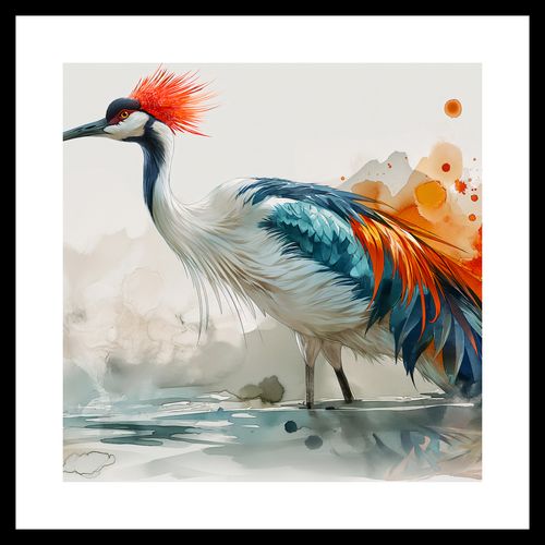 Plakat 40x40cm Żuraw w Akwareli na Arena.pl