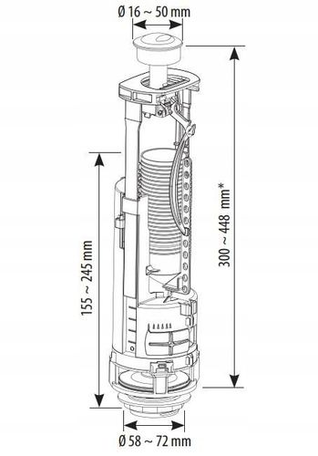 Zawór spustowy uniwersalny do SPŁUCZKI wc SIAMP optima 49 KOMPAKT na Arena.pl