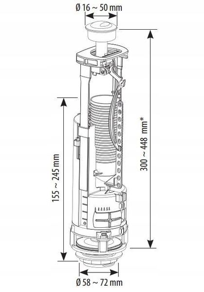 Zawór spustowy uniwersalny do SPŁUCZKI wc SIAMP optima 49 KOMPAKT zdjęcie 5