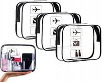 Zestaw Torba Kosmetyczka X3 Przeźroczysta Lotnicza