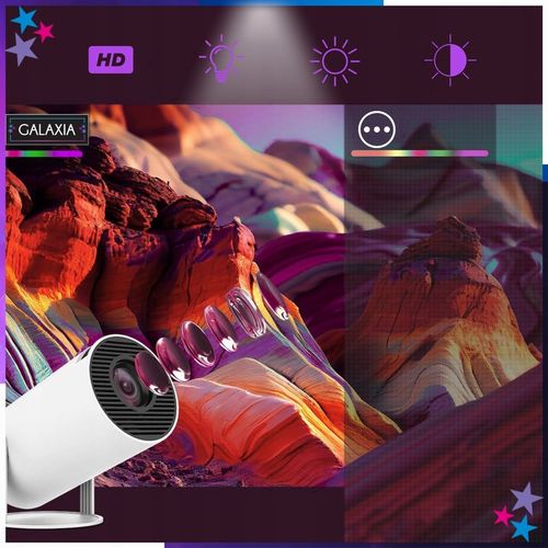 PROJEKTOR RZUTNIK MINI PRZENOŚNY ANDROID LED WIFI FULL HD SMART TV na Arena.pl