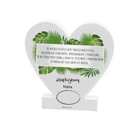 drewniana tabliczka serce z podstawką "To wielkie szczęście mieć..."