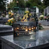 Znicz Lustrzany dla Taty Solarny 3D LED z Grawerem Elegancki Ciepłe Światło