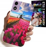 ETUI DO MOTOROLA MOTO E14 - POLE KOLOROWYCH TULIPANÓW, TULIPAN, CASE