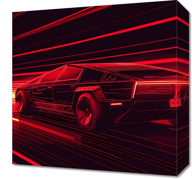 Obraz 40x40cm Prędkość w Czerwonym Neonie zdjęcie 1