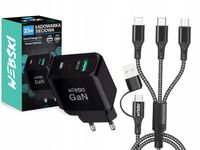 ZASILACZ ŁADOWARKA DO TELEFONU I ZEGARKA 33W PD Z MOCNYM KABLEM NYLON 5W1