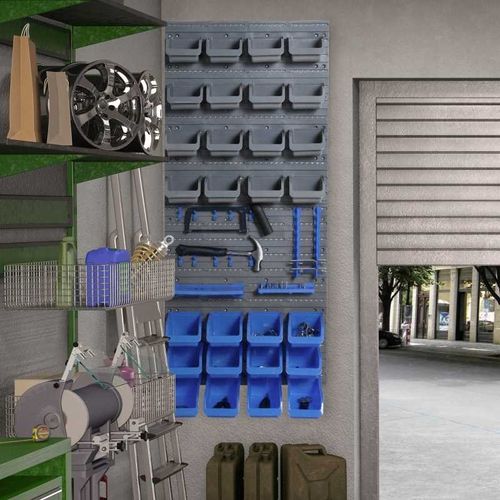 tablica ścienna z pojemnikami niebiesko-szara 44 elementy na Arena.pl