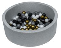 Suchy basen dla dziecka z piłeczkami 150szt (czarny, biały, złoty, szary)