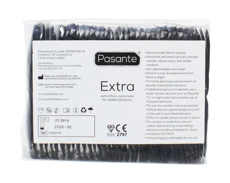 Pasante Extra Condoms Bulk Packs 144 Psc zdjęcie 1