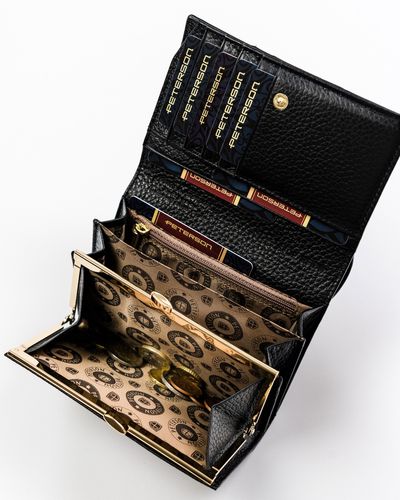 elegancki portfel damski ze wzorem wężowej skóry rfid - peterson na Arena.pl