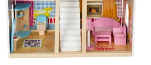 Drewniany Domek dla Lalek + Meble i Taras LED XXL na Arena.pl