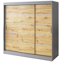 Szafa Przesuwna 200cm NINA Antracyt / Artisan Garderoba RÓŻNE KONFIGURACJE