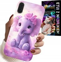 ETUI DO HUAWEI P20 - SŁODKI SŁONIK NA RÓŻOWYM TLE CASE +FOLIA
