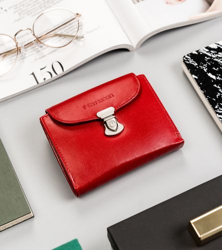 skórzany portfel damski z systemem rfid zapinany na zatrzask - peterson na Arena.pl