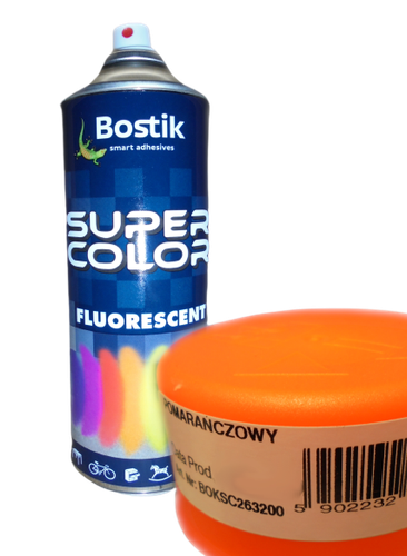 FARBA W SPRAYU LAKIER FLUORESCENCYJNY SUPER COLOR POMARAŃCZOWY 400ML na Arena.pl