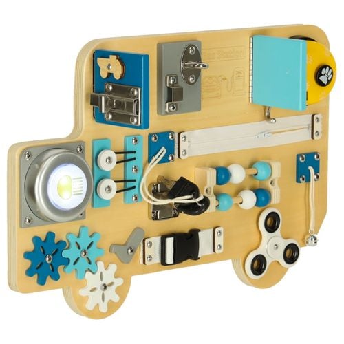 Tablica Manipulacyjna Sensoryczna Drewniana Montessori Ruchome Elementy na Arena.pl