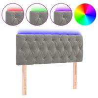 Zagłówek do łóżka z LED, jasnoszary, 90x7x78/88 cm, aksamit