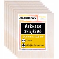 Płyta sklejka do cięcia laserem 3mm A6 x 60 sztuk