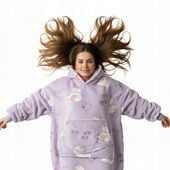 KOC BLUZA Oversize Gruba KOCOBLUZA 2w1 XXL Wzór KOTKI KOT Futrzak