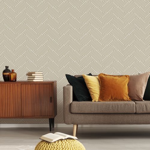 Tapeta GEOMETRYCZNA Do Salonu Nowoczesne Paski 3D na Arena.pl