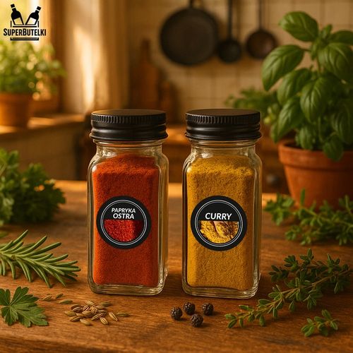 SZKLANE POJEMNIKI NA PRZYPRAWY 24x SŁOICZKI + 200 ETYKIET PRZYPRAWNIK na Arena.pl