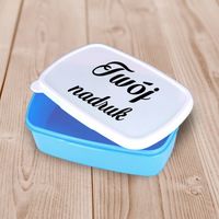 Niebieski pojemnik plastikowy z Twoim nadrukiem - personalizowana śniadaniówka