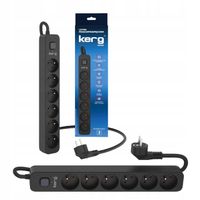 LISTWA PRZECIWPRZEPIĘCIOWA PRZEDŁUŻACZ KERG 6 GNIAZD 3m 16A CZARNY