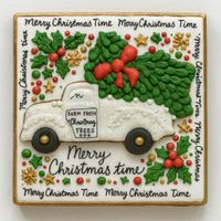 CIASTKO LUKROWANE PICKUP Z CHOINKĄ KWADR NO7 ROZ.M RĘCZNIE ROBIONE