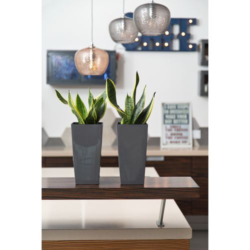 Doniczka wysoka z wkładem połysk antracyt H 465 mm na Arena.pl