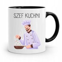 Kubek Czarny Dla Kucharza Kucharki Szef Kuchni Z Nadrukiem Ze Zdjęciem