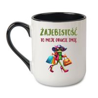 KUBEK "ŻAJEBISTOŚĆ TO MOJE DRUGIE IMIĘ" Wzór - Elegant Coffee Czarny 330 ml