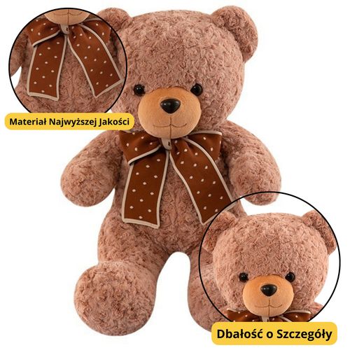 DUZA  MASKOTKA PRZYTULANKA MIŚ Z KOKARDĄ W GROSZKI na Arena.pl