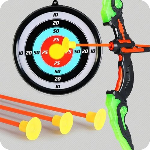 ŁUK DLA DZIECI ZESTAW Z TARCZĄ STRZAŁAMI KOŁCZANEM BEZPIECZNY ŚWIECĄCY DUŻY na Arena.pl