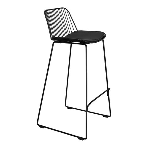 Krzesło barowe Dill High czarne z czarną poduszką na Arena.pl