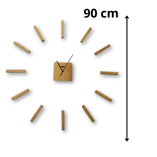 Zegar Ścienny Drewniany Do Salonu Efekt 3D Przyklejany Bardzo Duży 90 cm na Arena.pl
