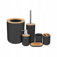 Akcesoria łazienkowe Teesa Stal Bambus Kosz 6L