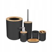 Akcesoria łazienkowe Teesa Stal Bambus Kosz 6L