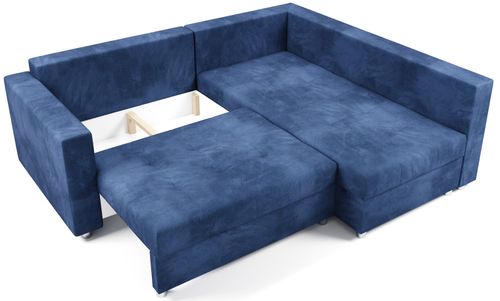 Kanapa Narożnik z Funkcją Spania i Pojemnikiem Mini Prince Czarny Prawy na Arena.pl