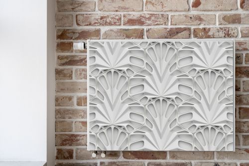 Mata MAGNETYCZNA Na Grzejnik Biała Abstrakcja 3D Ornamenty 110cm x 60cm na Arena.pl
