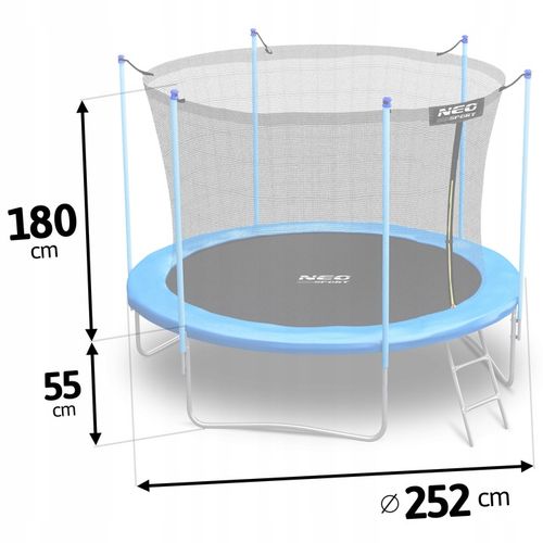 TRAMPOLINA OGRODOWA 252cm 8ft NEOSPORT model 2024 na Arena.pl