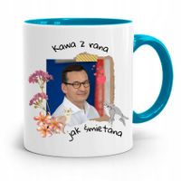 Kubek Błękitny Politycy Premier Mateusz Morawiecki Z Nadrukiem Ze Zdjęciem