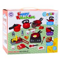 ZABAWKOWY ZESTAW KUCHENNY GARNKI PŁYTA NA BATERIE AKCESORIA