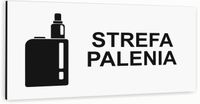 Tabliczka BIAŁA nierdzewna STREFA PALENIA Tablica informacyjna NADRUK UV