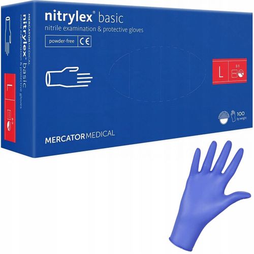 Rękawice Nitrylowe 100 szt. Nitrylex Basic Dark Blue 9-L na Arena.pl